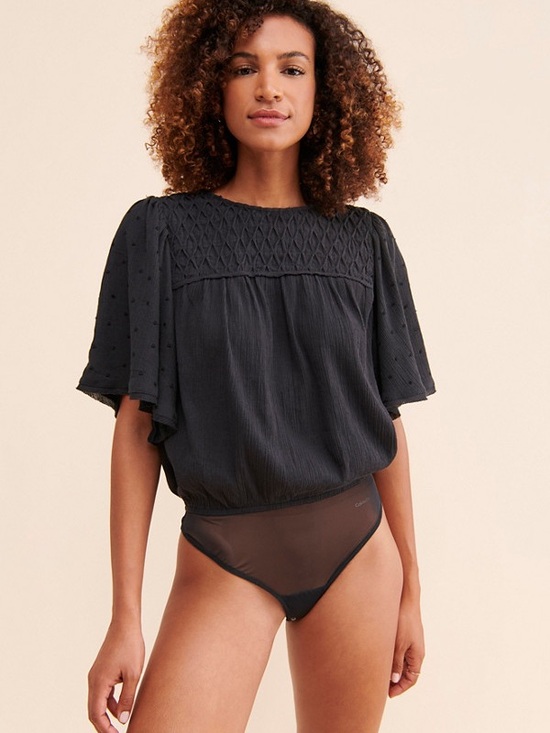 Free People Tops - Free People Perfect Catch Flutter Sleeve Bodysuit